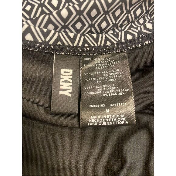 DKNY One Piece Swim Suit Adjustable Straps Sz. M Bra Blue/White - Picture 10 of 13